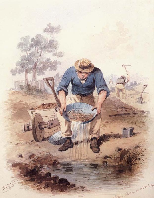 Samuel Thomas Gill Tin Dish washing oil painting picture